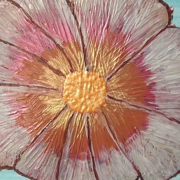 Hand Painted Floral Painting - Size 10"X10" - Picture 2 of 4